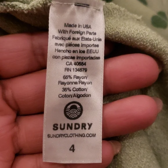 Sundry green leopard print size Small sweatshirt - Picture 6 of 6